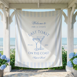 Laatste Toast op de Coast Beach Blue Bachelorette Wandkleed