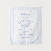 Laatste Toast op de Coast Beach Blue Bachelorette Wandkleed (Voorkant)
