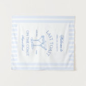 Laatste Toast op de Coast Beach Blue Bachelorette Wandkleed (Voorkant (horizontaal))