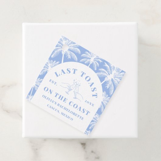 Laatste toast op de Coast Beach Coastal Bacheloret Bedankjes Labels (In situ)