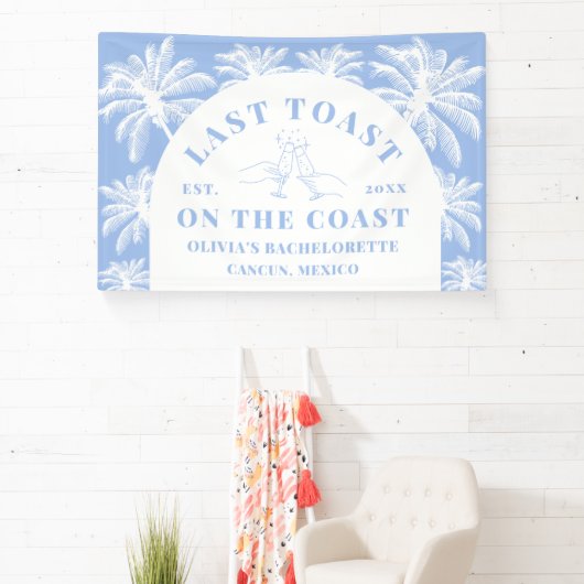 Laatste toast op de Coast Beach Coastal Bacheloret Spandoek (Insitu)