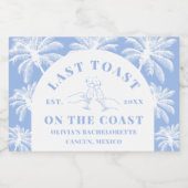 Laatste toast op de Coast Beach Coastal Bacheloret Sparkling Wijnetiket (Enkel label)