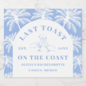 Laatste toast op de Coast Beach Coastal Bacheloret Sparkling Wijnetiket (Enkel label)
