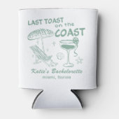Laatste toast op de Coast Beach Groene Bachelorett Blikjeskoeler (Voorkant)