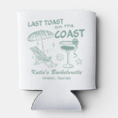 Laatste toast op de Coast Beach Groene Bachelorett Blikjeskoeler (Achterkant)