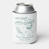 Laatste toast op de Coast Beach Groene Bachelorett Blikjeskoeler (Blikje Achterkant)