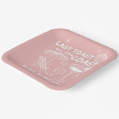 Laatste Toast op de Coast Beach Roze Bachelorette Papieren Bordje (Gebogen)