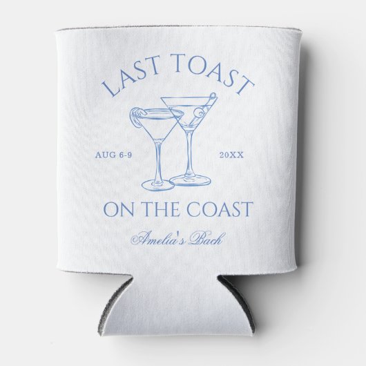 Laatste Toast op de Coast Blue Bachelorette Blikjeskoeler (Voorkant)