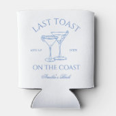 Laatste Toast op de Coast Blue Bachelorette Blikjeskoeler (Achterkant)