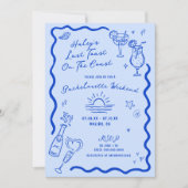 Laatste toast op de Coast Blue Bachelorette Weeken Kaart (Voorkant)