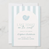 Laatste Toast op de Coast Blue Bachelorette Weeken Kaart (Voorkant)