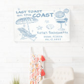 Laatste toast op de Coast Blue Bachelorette Weeken Spandoek (Insitu)
