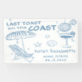 Laatste toast op de Coast Blue Bachelorette Weeken Spandoek (Horizontaal)