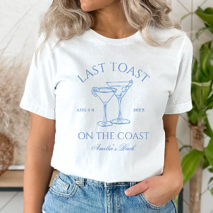 Laatste Toast op de Coast Blue Bachelorette Weeken T-shirt