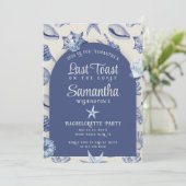 Laatste Toast op de Coast Boho Coastal Bachelorett Kaart (Staand voorkant)