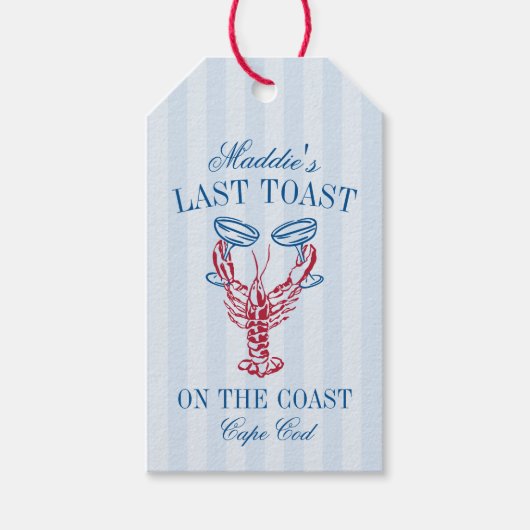 Laatste toast op de Coast Lobster Bachelorette Par Cadeaulabel (Voorkant)