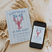 Laatste toast op de Coast Lobster Bachelorette Par Kaart