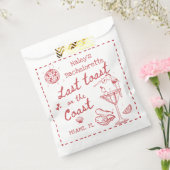 Laatste Toast op de Coast Red Bachelorette Party Bedankzakje (Gezegeld)