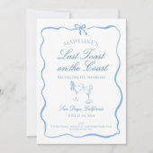 Laatste Toast op de Coast Script Bachelorette Part Kaart (Voorkant)