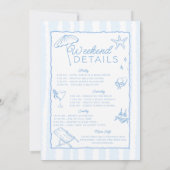 Laatste toast op de Coast Stripes Bachelorette Par Kaart (Achterkant)