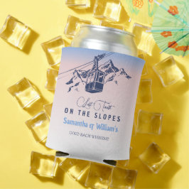 Laatste toast op de helling ski-vrijgezel bedankt blikjeskoeler