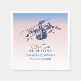 Laatste toast op de helling ski-vrijgezel bedankt servet