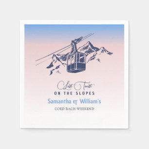 Laatste toast op de helling ski-vrijgezel bedankt servet
