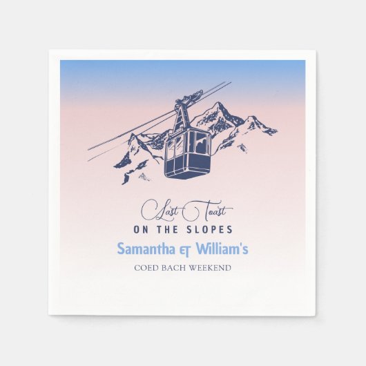 Laatste toast op de helling ski-vrijgezel bedankt servet (Voorkant)