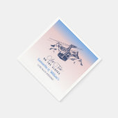 Laatste toast op de helling ski-vrijgezel bedankt servet (Hoek)