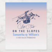 Laatste toast op de helling Ski vrijgezellenfeest  Wijn Etiket (Enkel label)