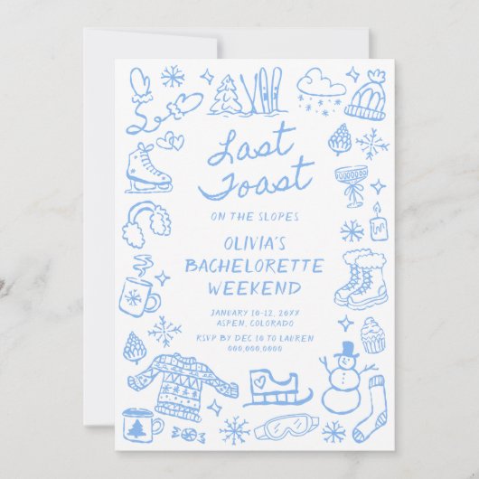 Laatste toast op de hellingen Bachelorette Kaart (Voorkant)