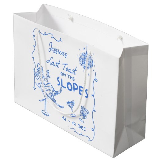 Laatste toast op de hellingen Bachelorette Weekend Groot Cadeauzakje (Achterkant Gekanteld)