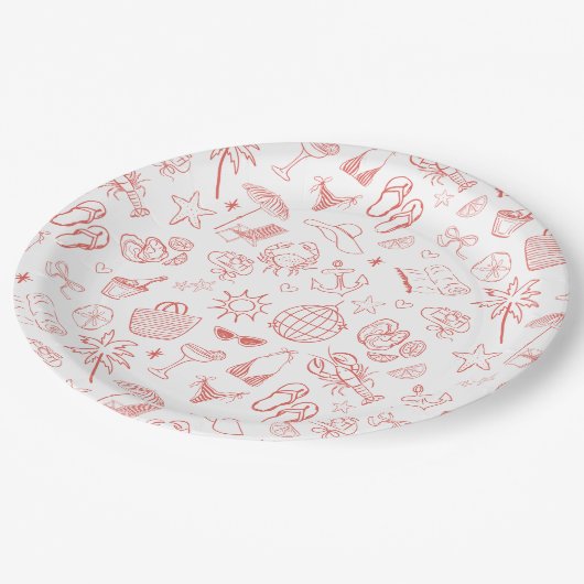 Laatste toast op de koraalkust papieren bordje (Gekanteld)