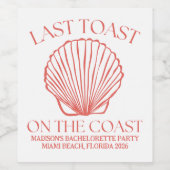 Laatste toast op de koraalkust wijn etiket (Enkel label)