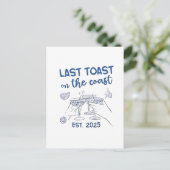 Laatste toast op de kust 2025 feestdagenkaart (Staand voorkant)