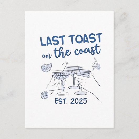 Laatste toast op de kust 2025 feestdagenkaart (Voorkant)