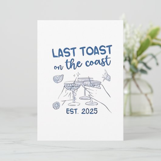 Laatste toast op de kust 2025 save the date (Staand voorkant)