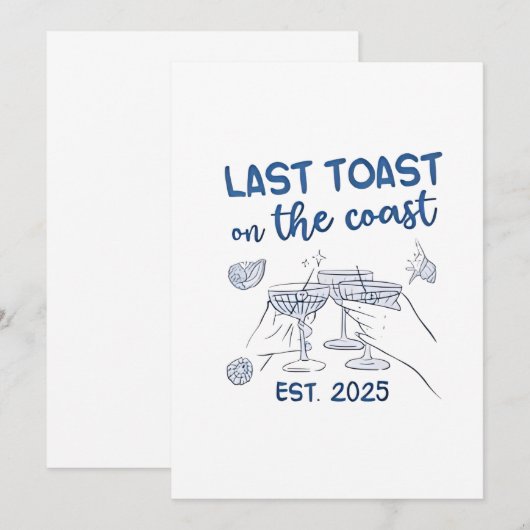 Laatste toast op de kust 2025 save the date (Voorkant / Achterkant)