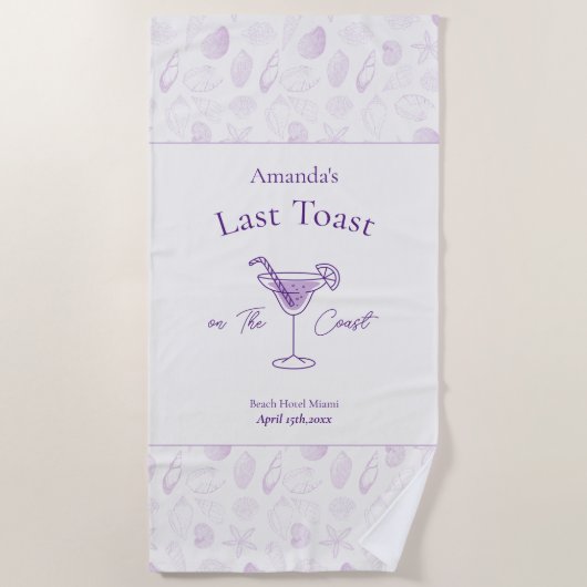 Laatste Toast op de Kust Afscheidsfeestje Strandlaken (Voorkant)