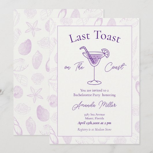 Laatste Toast op de Kust Afscheidspartij Kaart (Voorkant / Achterkant)