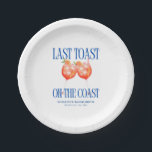 Laatste toast op de kust Aperol Spritz Bachelorett Papieren Bordje<br><div class="desc">De "Last Toast on the Coast Aperol Spritz" is een levendige vrijgezellensuite die de essentie van kustvieringen vastlegt. Het ontwerp is prominent voorzien van twee geïllustreerde Aperol Spritz-brillen die aan elkaar vastklampen, omringd door plakjes sinaasappel, waardoor een verfrissende en feestelijke touch wordt toegevoegd. Het collectie maakt gebruik van een opvallende...</div>