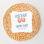 Laatste toast op de kust Aperol Spritz Bachelorett Servet<br><div class="desc">De "Last Toast on the Coast Aperol Spritz" is een levendige vrijgezellensuite die de essentie van kustvieringen vastlegt. Het ontwerp is prominent voorzien van twee geïllustreerde Aperol Spritz-brillen die aan elkaar vastklampen, omringd door plakjes sinaasappel, waardoor een verfrissende en feestelijke touch wordt toegevoegd. Het collectie maakt gebruik van een opvallende...</div>