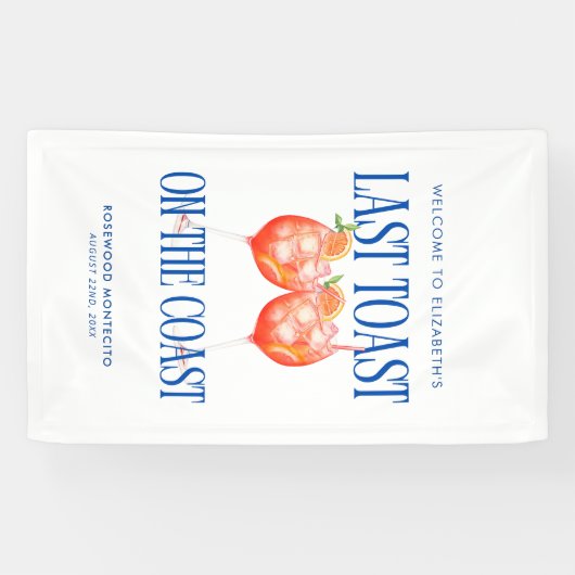 Laatste toast op de kust Aperol Spritz Bachelorett Spandoek (Horizontaal)