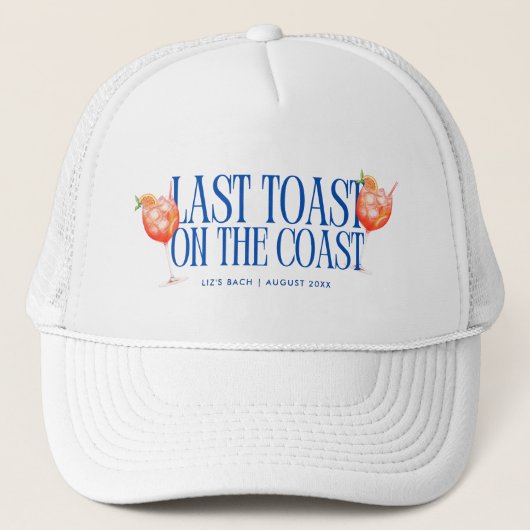 Laatste toast op de kust Aperol Spritz Bachelorett Trucker Pet (Voorkant)