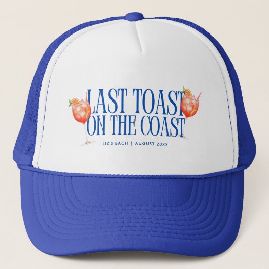 Laatste toast op de kust Aperol Spritz Bachelorett Trucker Pet (Voorkant)
