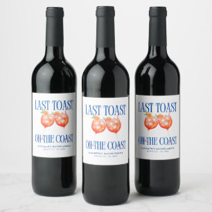 Laatste toast op de kust Aperol Spritz vrijgezelle Wijn Etiket