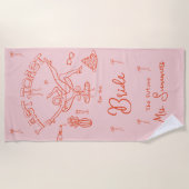 Laatste toast op de kust Bachelorette aangepaste n Strandlaken (Voorkant)