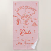 Laatste toast op de kust Bachelorette aangepaste n Strandlaken (Voorkant)