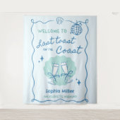 Laatste toast op de kust Bachelorette achtergrond Wandkleed (Voorkant)