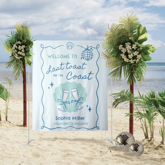 Laatste toast op de kust Bachelorette achtergrond Wandkleed